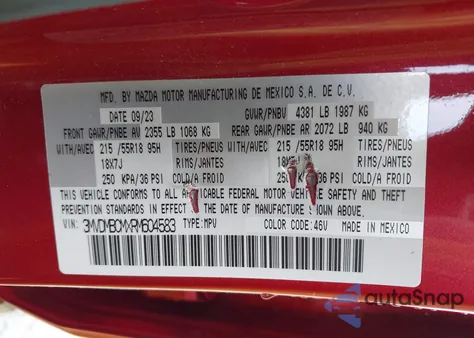 2024 Mazda Cx-30 2.5 S Preferred Package from USA, damaged, VIN 3MVDMBCMXRM604583